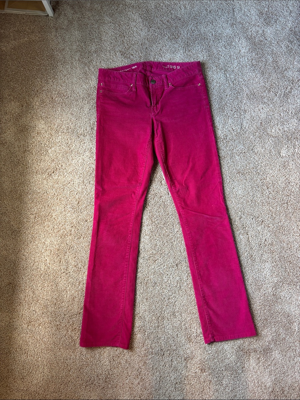 Gap Real Straight 1969 Corduroys - HOT PINK!